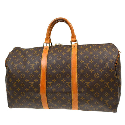 Louis Vuitton Keepall Bag Monogram Canvas Brown Canvas Travel Bag Bag (   )