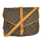 Louis Vuitton Saumur Handbag Monogram Canvas Brown Canvas Shoulder Bag Bag (   )