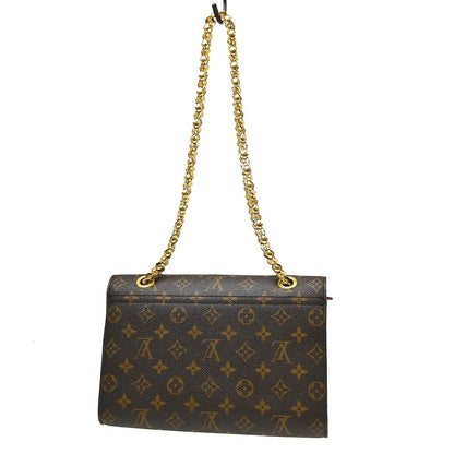 Louis Vuitton Victoire Handbag Monogram Canvas And Leather Brown Canvas Shoulder Bag Bag (   )
