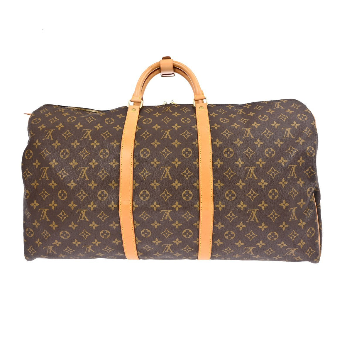 Louis Vuitton Keepall Bag Monogram Canvas Brown Canvas Travel Bag Bag (   )