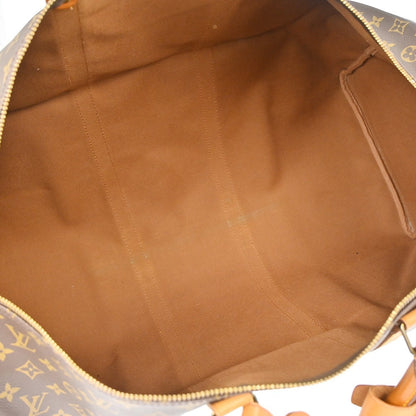 Louis Vuitton Keepall Bag Monogram Canvas Brown Canvas Travel Bag Bag (   )