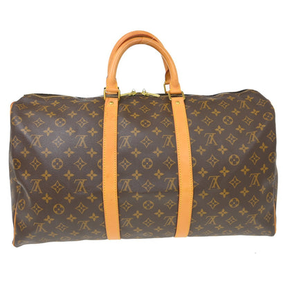 Louis Vuitton Keepall Bag Monogram Canvas Brown Canvas Travel Bag Bag (   )