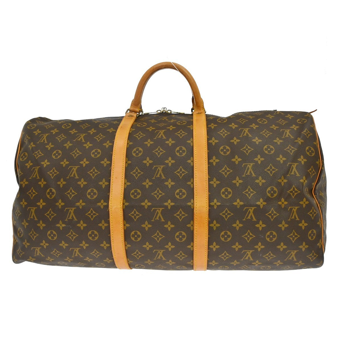 Louis Vuitton Keepall Bag Monogram Canvas Brown Canvas Travel Bag Bag (   )