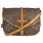 Louis Vuitton Saumur Handbag Monogram Canvas Brown Canvas Shoulder Bag Bag (   )