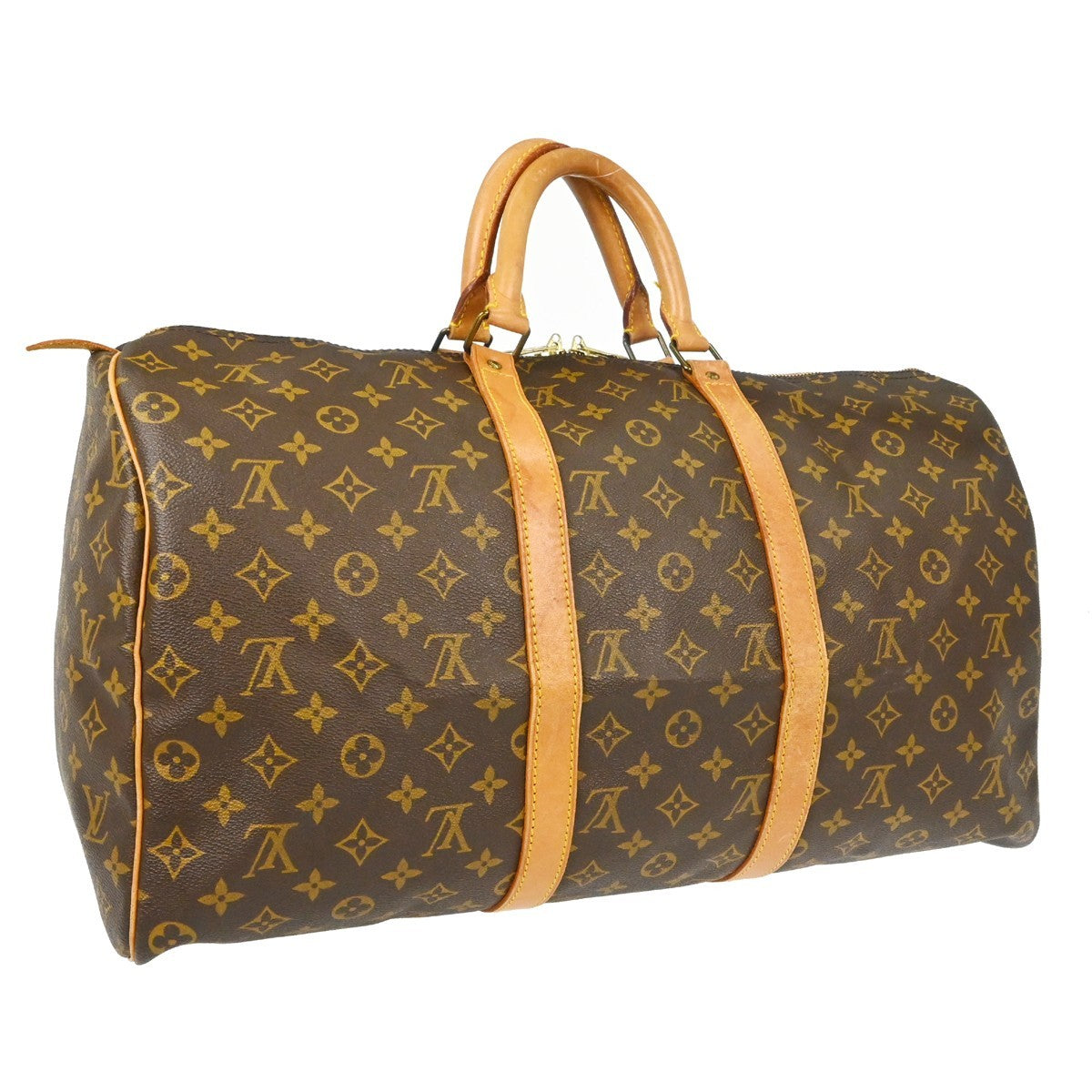 Louis Vuitton Keepall Bag Monogram Canvas Brown Canvas Travel Bag Bag (   )