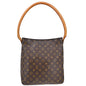 Louis Vuitton Monogram Looping Handbag Monogram Canvas Brown Canvas Shoulder Bag Bag (   )
