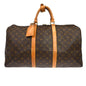 Louis Vuitton Keepall Bag Monogram Canvas Brown Canvas Travel Bag Bag (   )