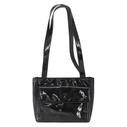 Chanel Vintage Flap Shoulder Bag Patent Leather Black Patent_Leather Shoulder Bag Bag (   )