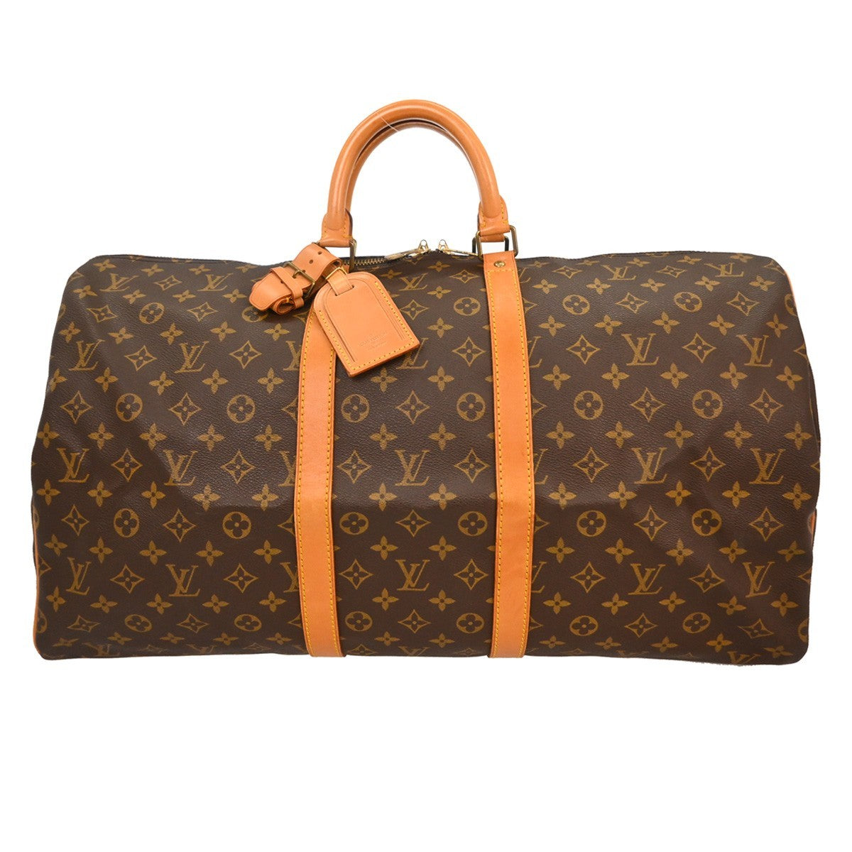 Louis Vuitton Keepall Bag Monogram Canvas Brown Canvas Travel Bag Bag (   )