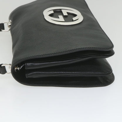 Gucci Blondie Flap Bag Leather Black Leather Shoulder Bag Bag (   )