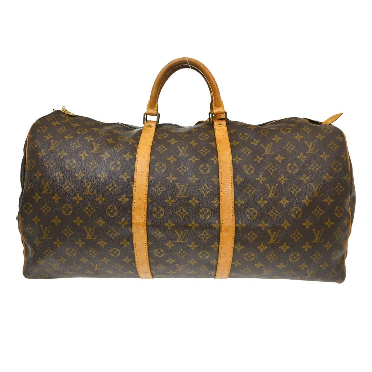 Louis Vuitton Keepall Bag Monogram Canvas Brown Canvas Travel Bag Bag (   )