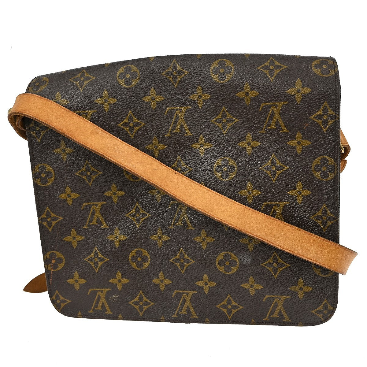 Louis Vuitton Cartouchiere Handbag Monogram Canvas Brown Canvas Shoulder Bag Bag (   )