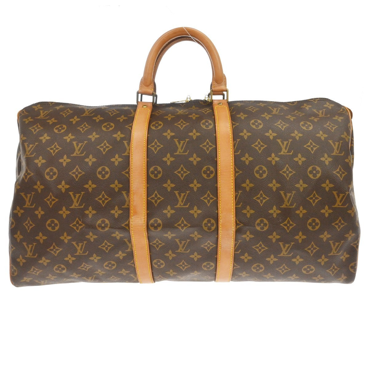 Louis Vuitton Keepall Bag Monogram Canvas Brown Canvas Travel Bag Bag (   )