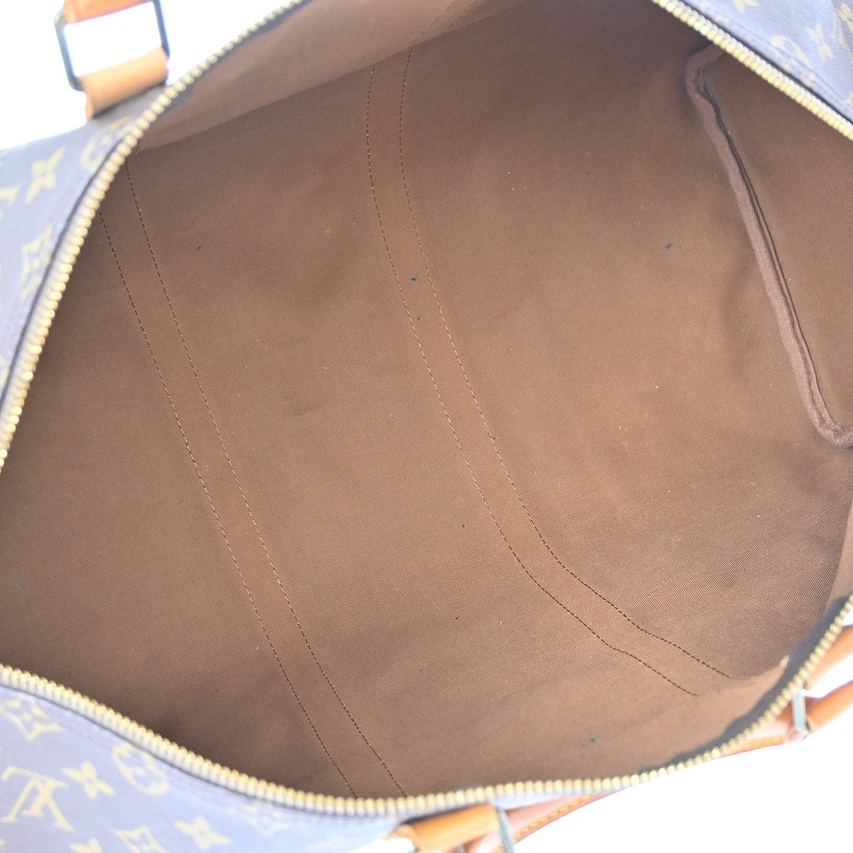 Louis Vuitton Keepall Bag Monogram Canvas Brown Canvas Travel Bag Bag (   )