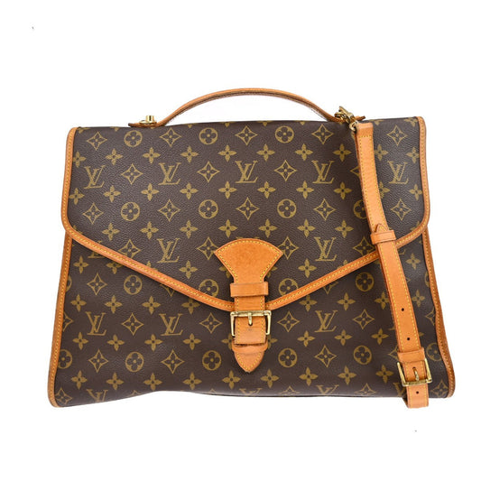 Louis Vuitton Beverly Briefcase Monogram Canvas Brown Canvas Briefcase Bag (   )