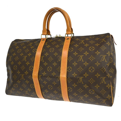 Louis Vuitton Keepall Bag Monogram Canvas Brown Canvas Travel Bag Bag (   )