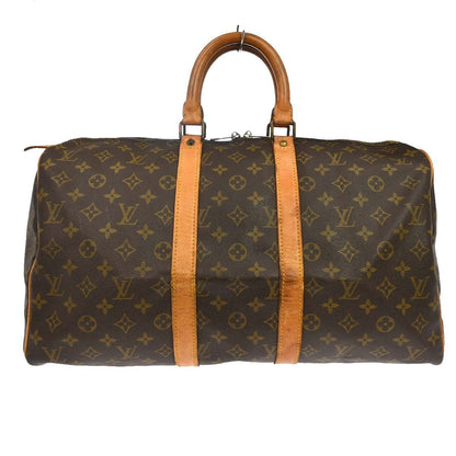 Louis Vuitton Keepall Bag Monogram Canvas Brown Canvas Travel Bag Bag (   )
