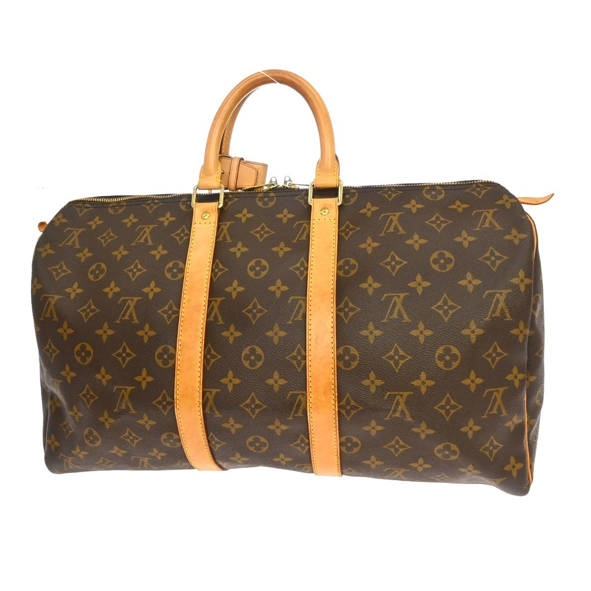 Louis Vuitton Keepall Bag Monogram Canvas Brown Canvas Travel Bag Bag (   )