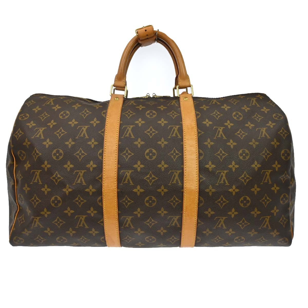 Louis Vuitton Keepall Bag Monogram Canvas Brown Canvas Travel Bag Bag (   )