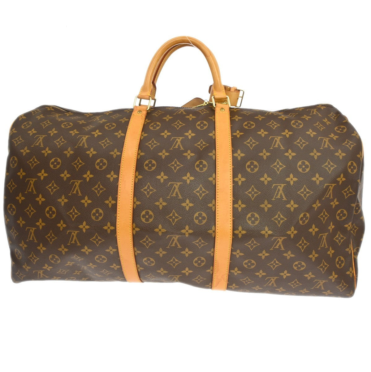 Louis Vuitton Keepall Bag Monogram Canvas Brown Canvas Travel Bag Bag (   )