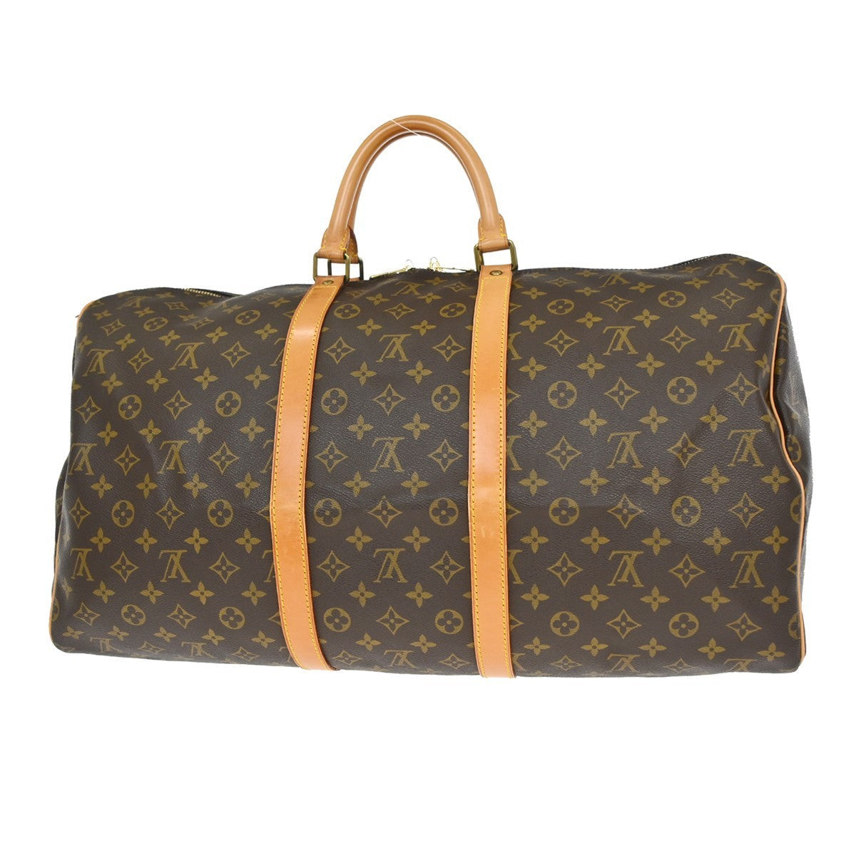 Louis Vuitton Keepall Bag Monogram Canvas Brown Canvas Travel Bag Bag (   )