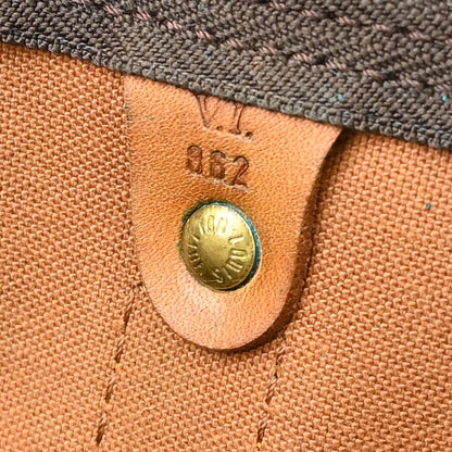 Louis Vuitton Keepall Bag Monogram Canvas Brown Canvas Travel Bag Bag (   )