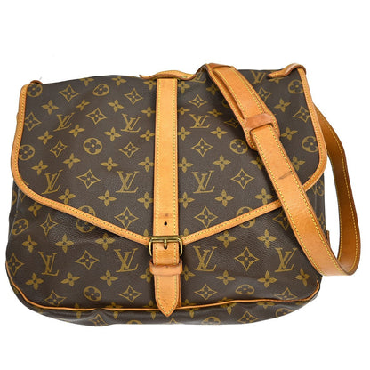 Louis Vuitton Saumur Handbag Monogram Canvas Brown Canvas Shoulder Bag Bag (   )