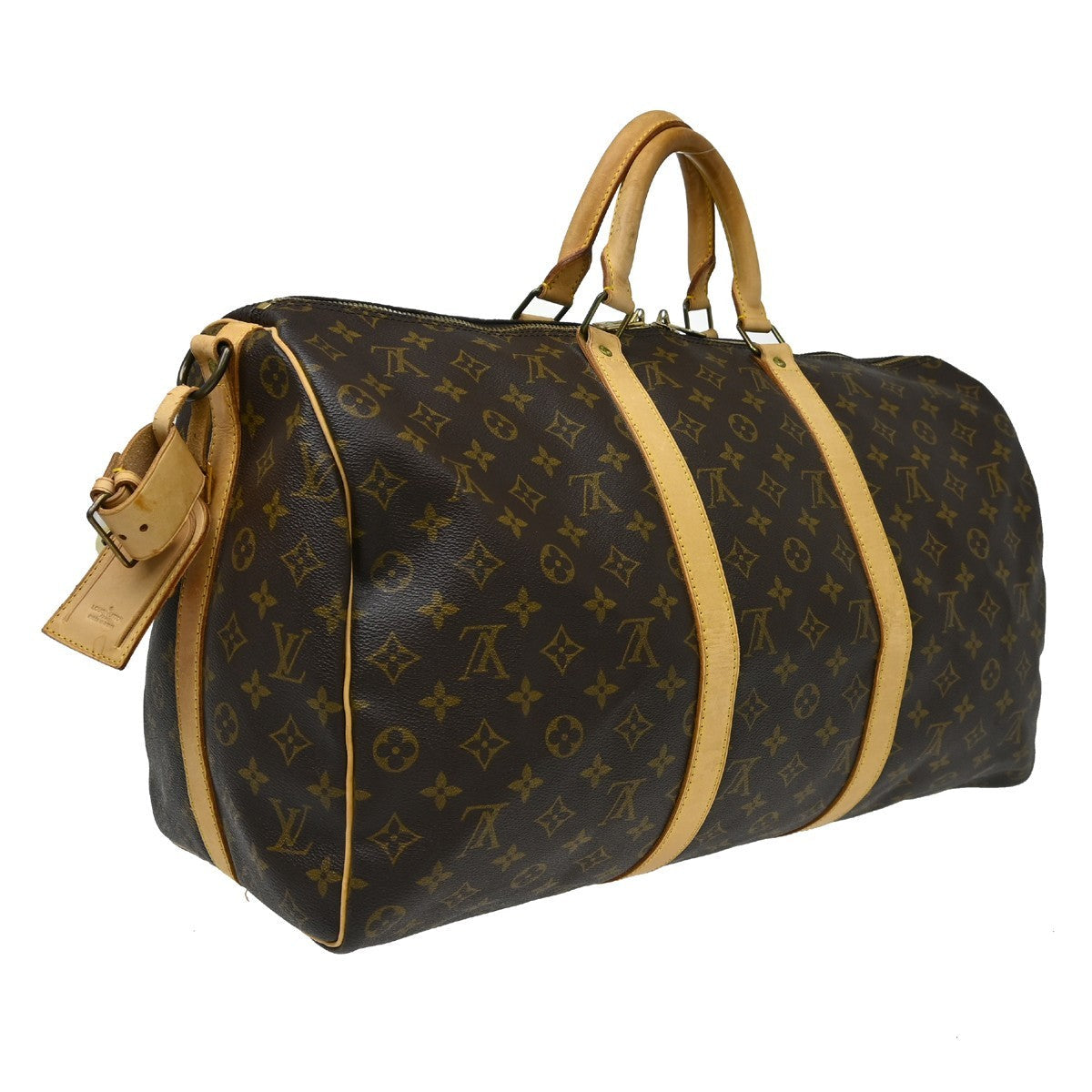 Louis Vuitton Keepall Bandouliere Bag Monogram Canvas Brown Canvas Travel Bag Bag (   )