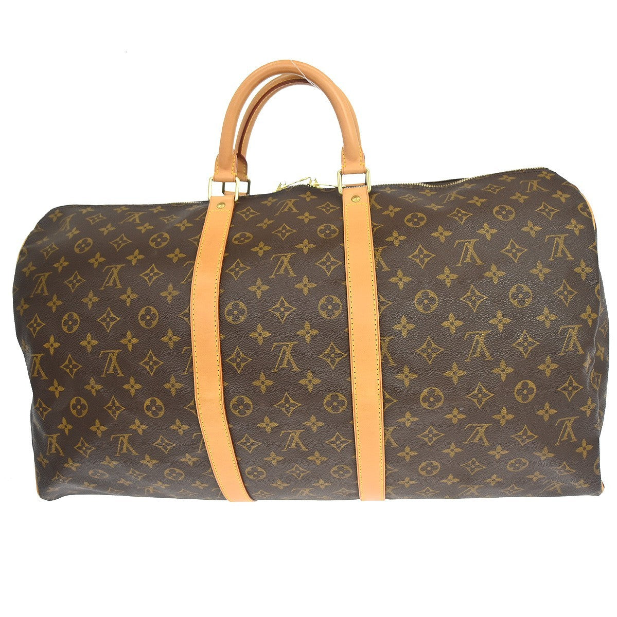 Louis Vuitton Keepall Bag Monogram Canvas Brown Canvas Travel Bag Bag (   )