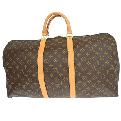 Louis Vuitton Keepall Bag Monogram Canvas Brown Canvas Travel Bag Bag (   )