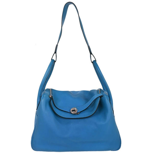 Hermes Lindy Bag Evercolor Blue Leather Shoulder Bag Bag (   )