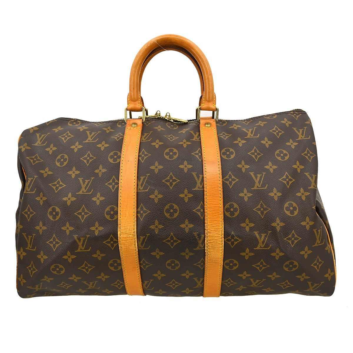 Louis Vuitton Keepall Bag Monogram Canvas Brown Canvas Travel Bag Bag (   )
