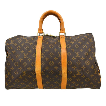 Louis Vuitton Keepall Bag Monogram Canvas Brown Canvas Travel Bag Bag (   )