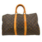 Louis Vuitton Keepall Bag Monogram Canvas Brown Canvas Travel Bag Bag (   )