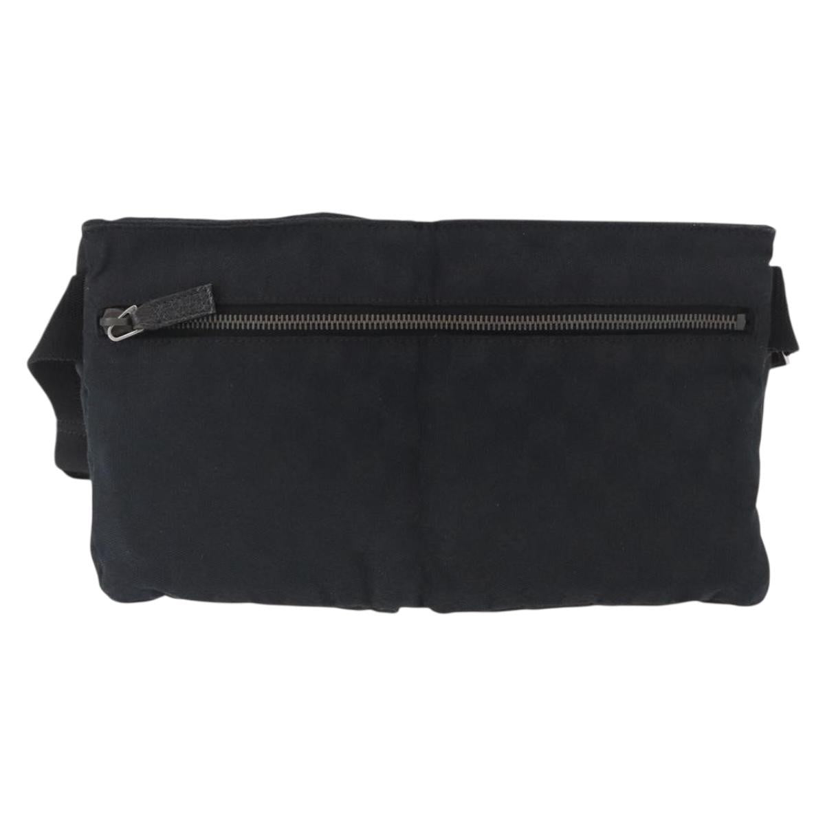 Gucci Vintage Double Belt Bag Gg Canvas With Leather Black Canvas Clutche & Pouche Bag (   )