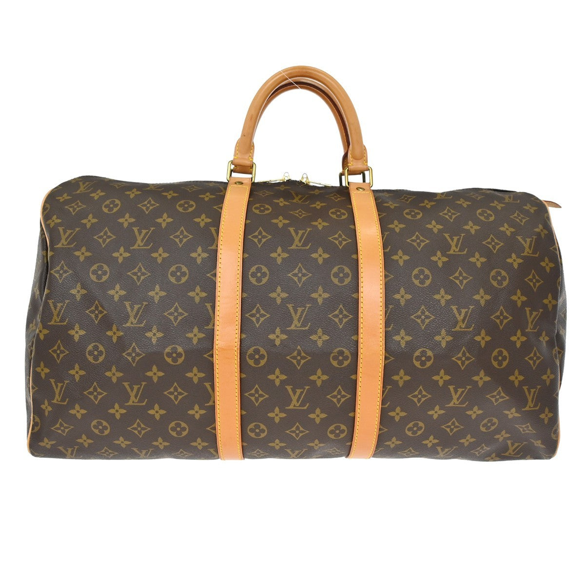 Louis Vuitton Keepall Bag Monogram Canvas Brown Canvas Travel Bag Bag (   )