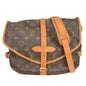 Louis Vuitton Saumur Handbag Monogram Canvas Brown Canvas Shoulder Bag Bag (   )