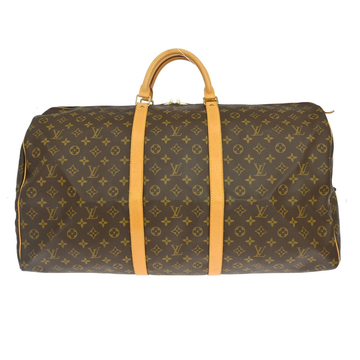 Louis Vuitton Keepall Bag Monogram Canvas Brown Canvas Travel Bag Bag (   )