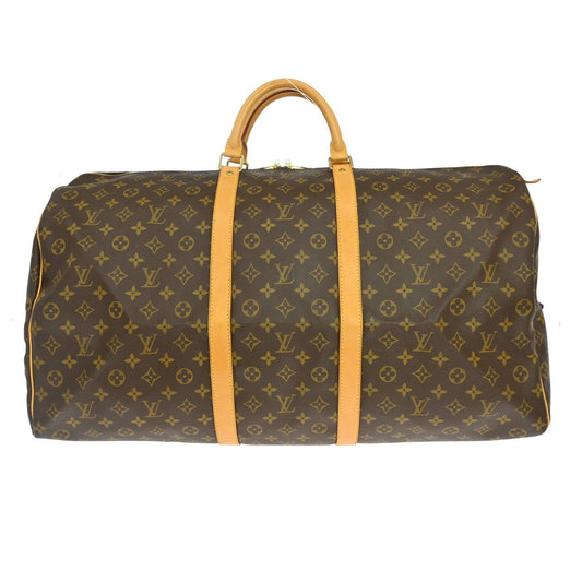 Louis Vuitton Keepall Bag Monogram Canvas Brown Canvas Travel Bag Bag (   )