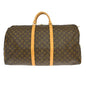 Louis Vuitton Keepall Bag Monogram Canvas Brown Canvas Travel Bag Bag (   )
