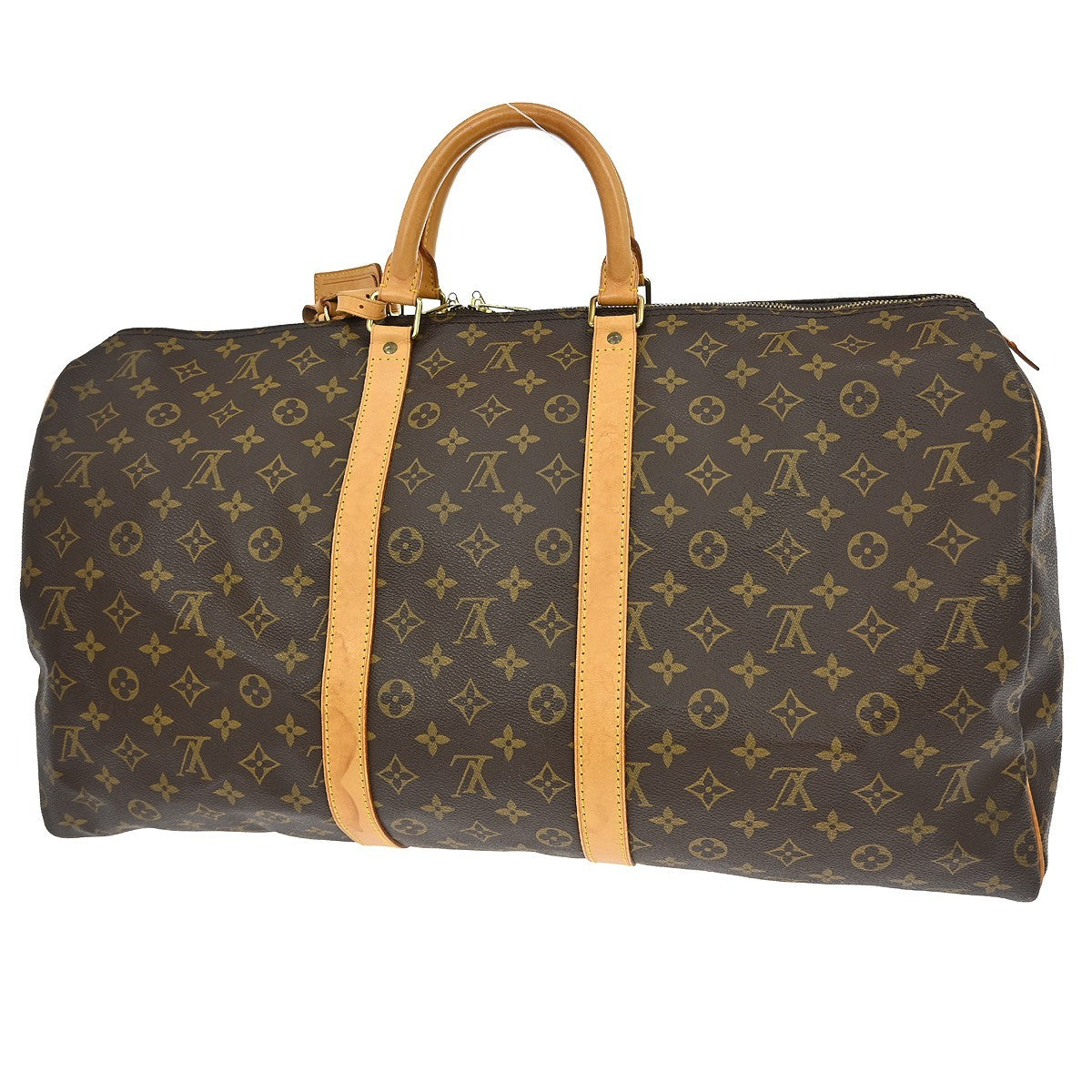 Louis Vuitton Keepall Bag Monogram Canvas Brown Canvas Travel Bag Bag (   )