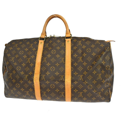 Louis Vuitton Keepall Bag Monogram Canvas Brown Canvas Travel Bag Bag (   )