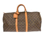 Louis Vuitton Keepall Bag Monogram Canvas Brown Canvas Travel Bag Bag (   )