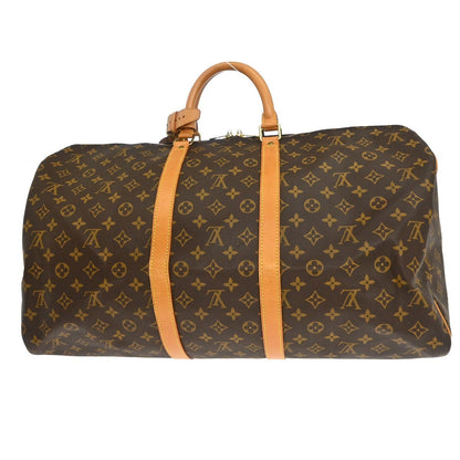 Louis Vuitton Keepall Bag Monogram Canvas Brown Canvas Travel Bag Bag (   )