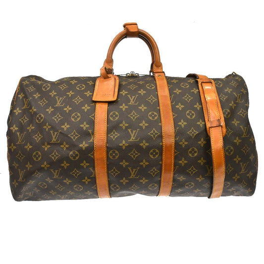 Louis Vuitton Keepall Bandouliere Bag Monogram Canvas Brown Canvas Travel Bag Bag (   )