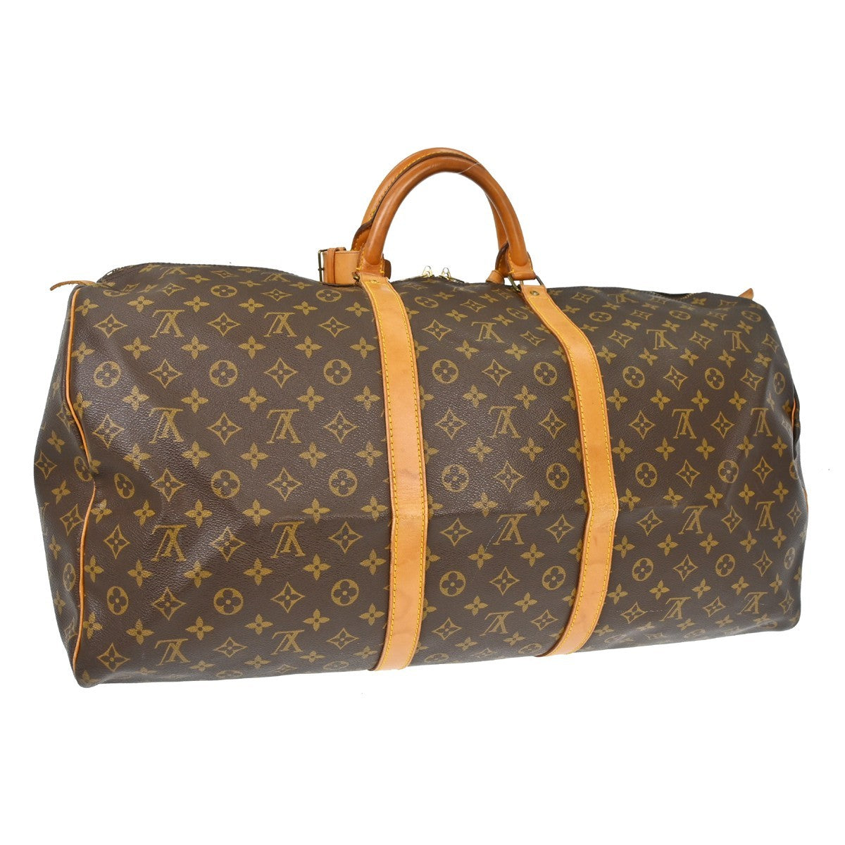 Louis Vuitton Keepall Bag Monogram Canvas Brown Canvas Travel Bag Bag (   )
