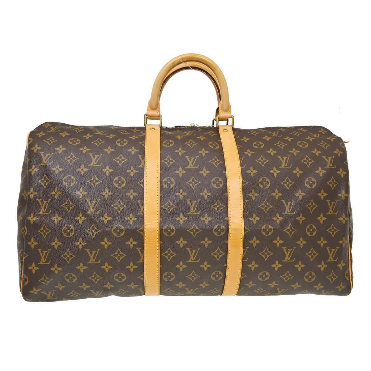 Louis Vuitton Keepall Bag Monogram Canvas Brown Canvas Travel Bag Bag (   )