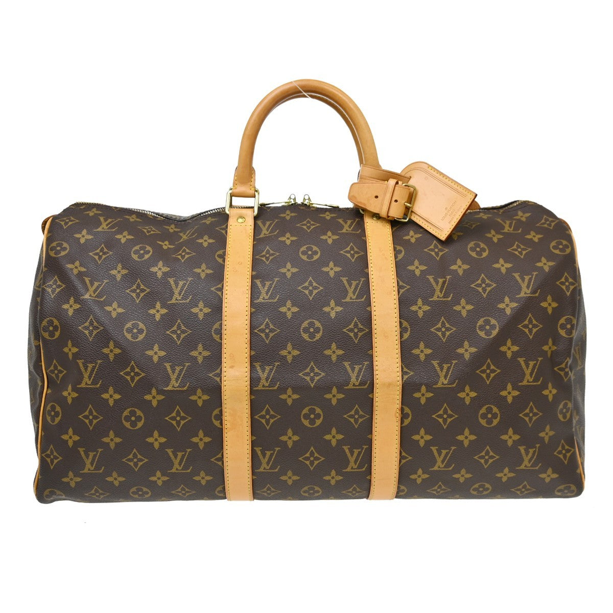 Louis Vuitton Keepall Bag Monogram Canvas Brown Canvas Travel Bag Bag (   )