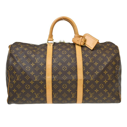 Louis Vuitton Keepall Bag Monogram Canvas Brown Canvas Travel Bag Bag (   )