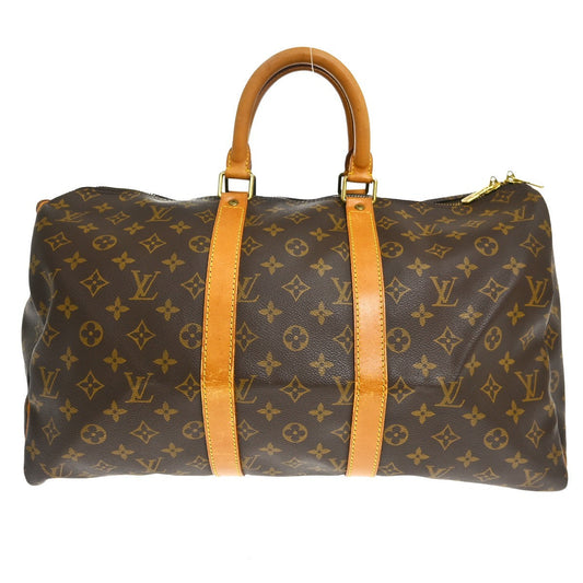 Louis Vuitton Keepall Bag Monogram Canvas Brown Canvas Travel Bag Bag (   )